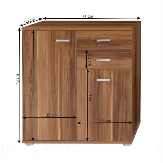 Komoda Tammy 2 2T2S (švestka)