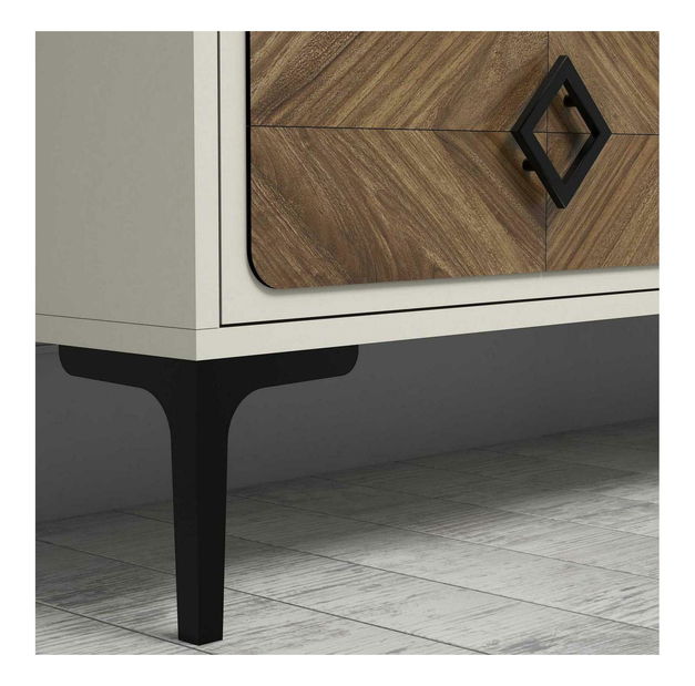 Obývací stěna Simba (ořechová + krémová)