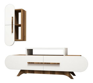 Obývací stěna Dolphie 2 (Ořech + Bílá)