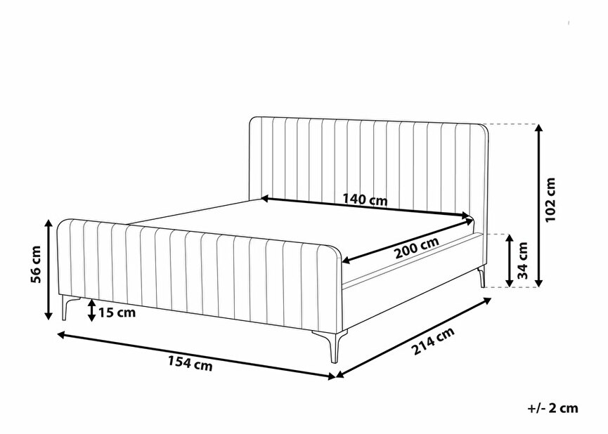 Čalouněná postel 140x200 cm Laraine (růžová) (s roštem)