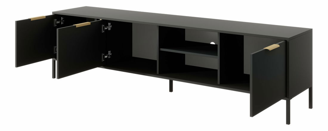 TV stolek/skříňka Lyran 3D (antracit + zlatá)