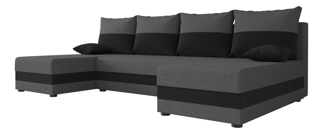 Rohová sedací souprava U Harmony U (šedá + černá)