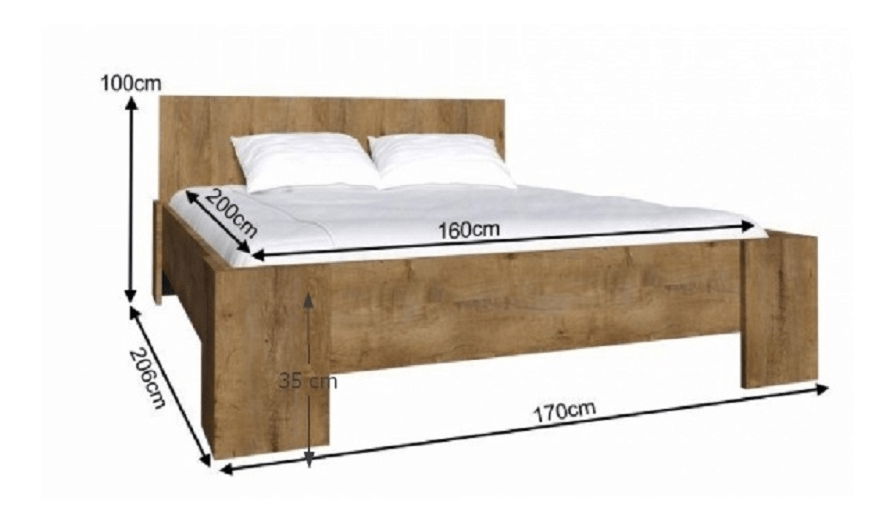 Manželská postel 160 cm Modestus L1 (s roštem)