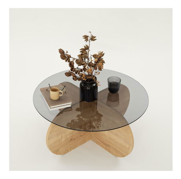 Konferenční stolek Bubbly (dub safírový + šedá)