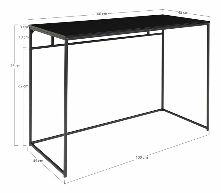 PC stolek Vistalia 9 (černá)