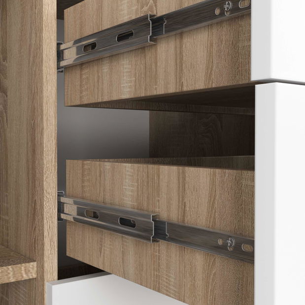 Komoda Kiran (dub sonoma + bílá)