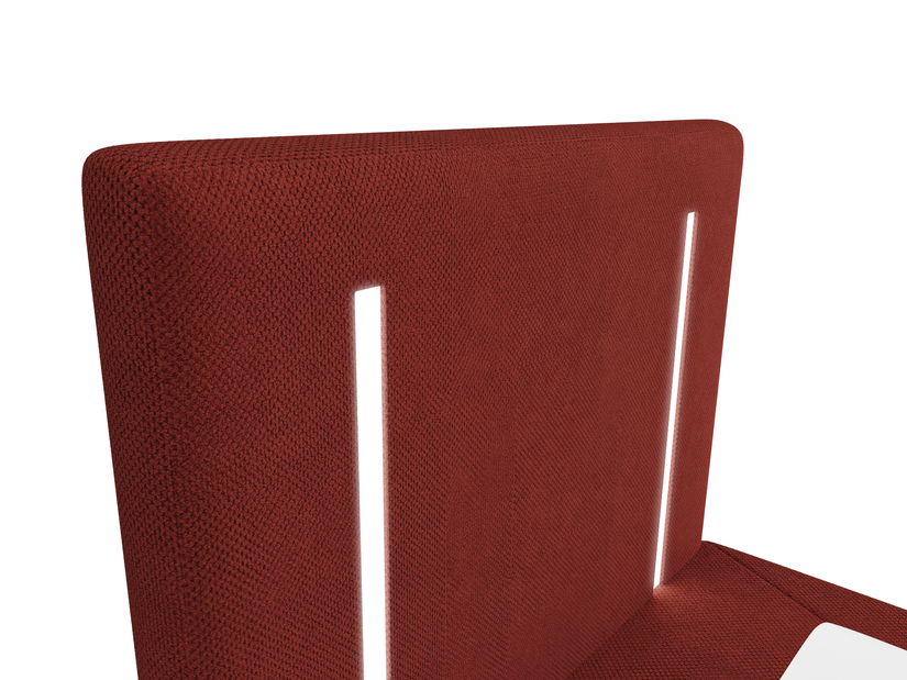 Jednolůžková postel 90 cm Ortega Comfort (červená) (s roštem a matrací, bez úl. prostoru) (s LED osvětlením)