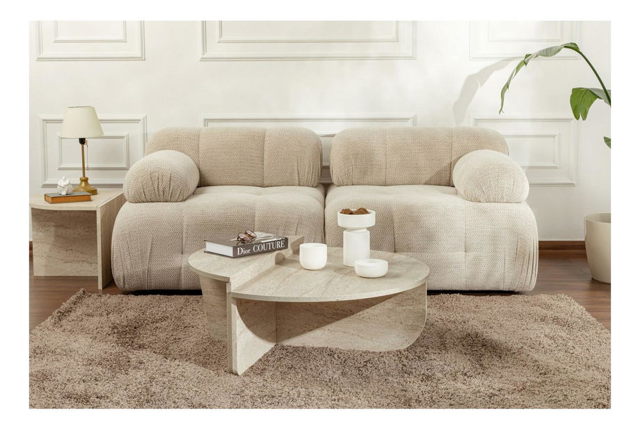 Konferenční stolek Oronerro 1 (travertin + mramor)