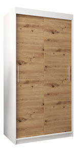 Šatní skříň 100 cm Toki (Bílá matná + Dub artisan)