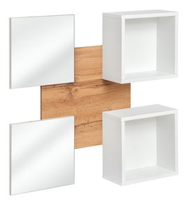 Poličky se zrcadlem Elaine 20 WTW EY typ 07 (bílá + dub wotan)