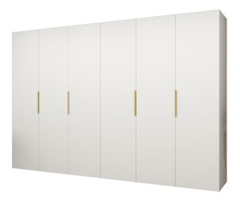 Šatní skříň 300 cm Mirabella 1 (bílá + zlatá)