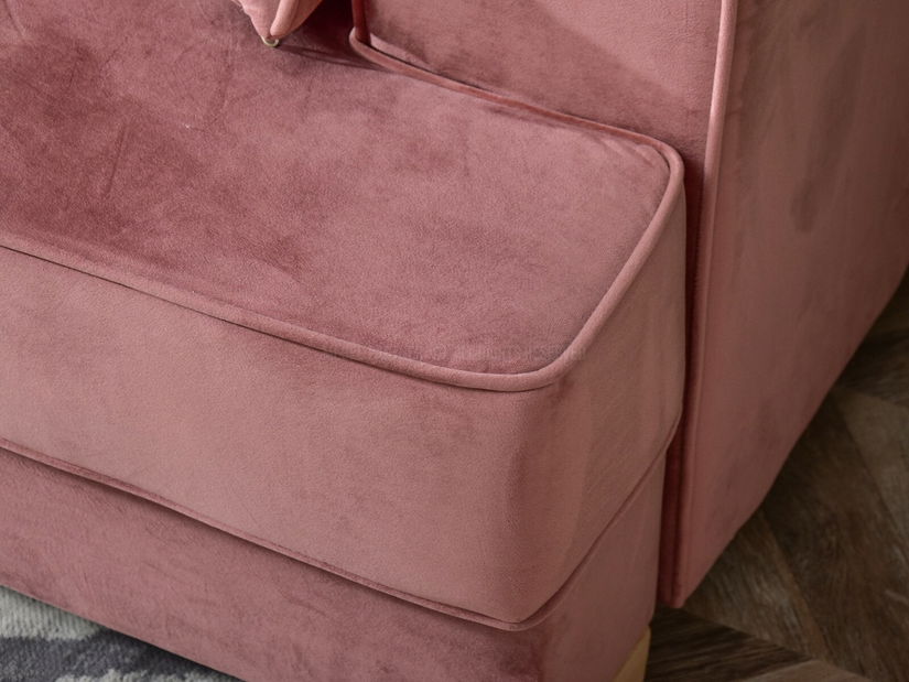 Pohovka trojsedačka Marilyn (pudrová + buk)