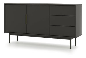 Komoda – WIP – Vintana 2D3S (černá + zlaté úchytky)