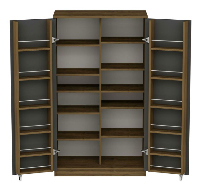 Šatní skříň Passek (ořech + antracit)