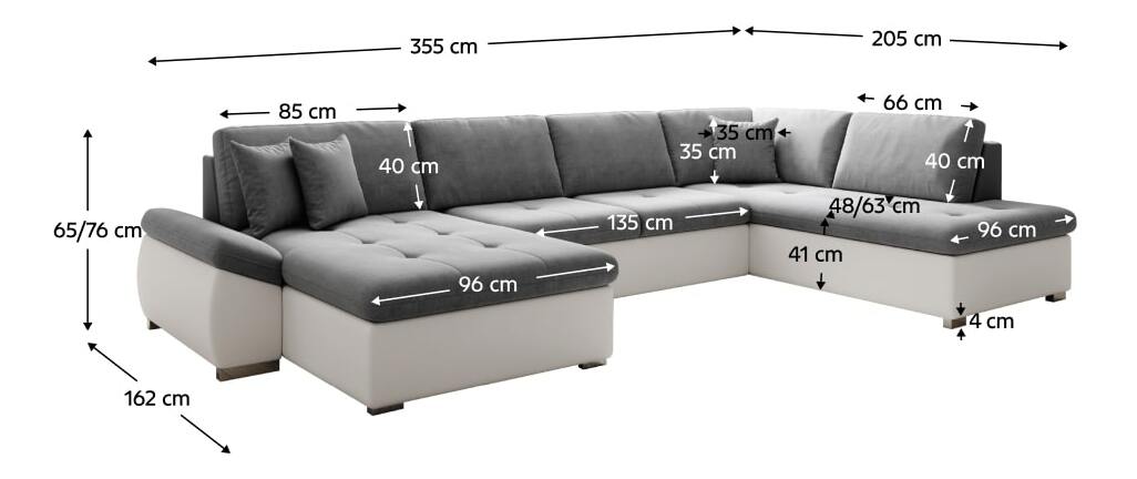 Rozkládací sedací souprava Matras (soro 93 + bílá ekokůže) (P) 
