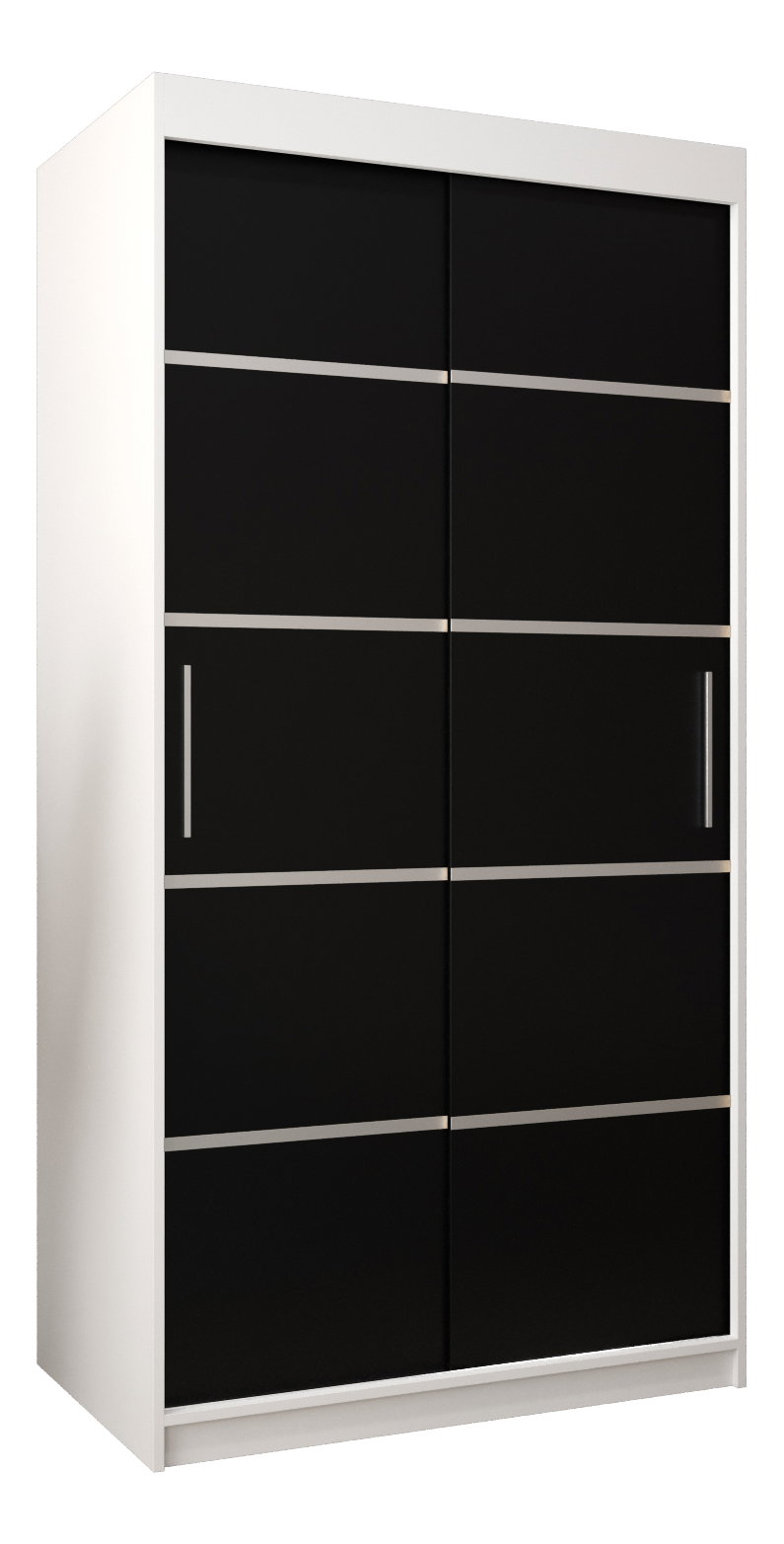 Šatní skříň 120 cm Verika 1 120 (bílá + černá)