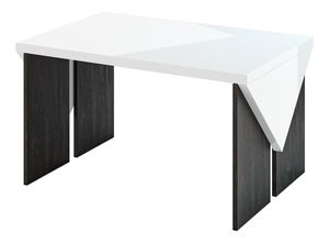 Konferenční stolek Tarni (lesk bílý + tmavě šedá)