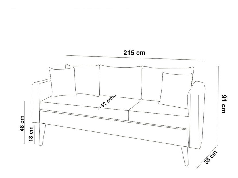 Pohovka trojsedačka Sanfrisco (antracit)