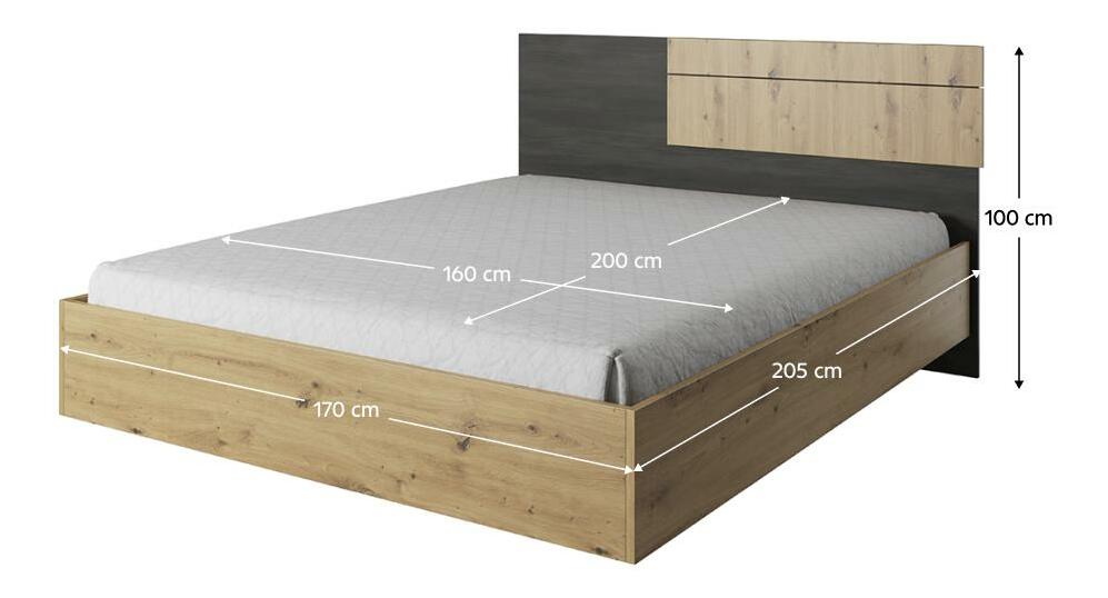 Ložnice Boreas (dub artisan + černá + borovice norská)