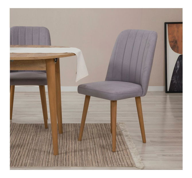 Jídelní set Vlasta 3 (borovice atlantická + šedá) (pro 2 osoby)