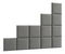 Set 12 čalouněných panelů Quadra 200x160 cm (šedá)