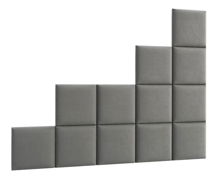 Set 12 čalouněných panelů Quadra 200x160 cm (šedá)