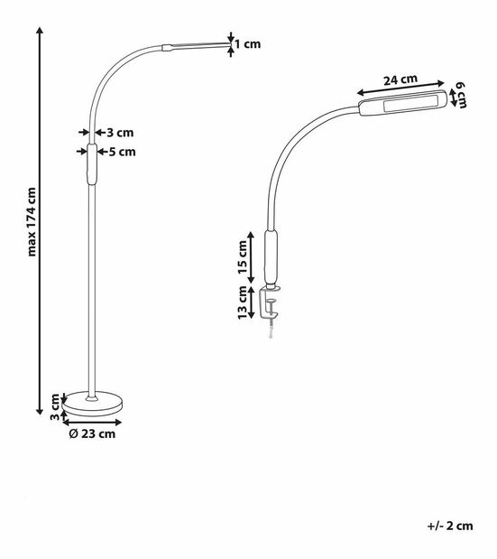 Stojanová lampa Ally (černá)