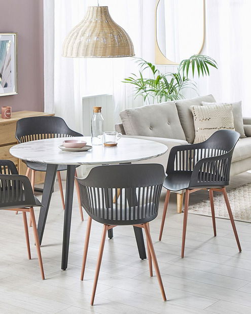 Set 2 ks. jídelních židlí BARCA (černá)