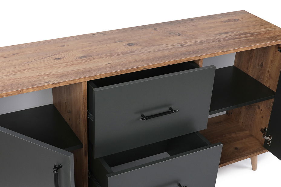 Komoda Cornell (ořech + antracit)