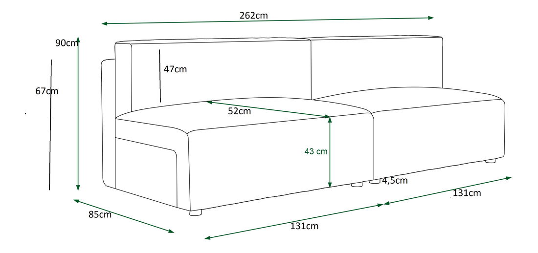 Pohovka dvousedačka Mirage X2 (bílá)