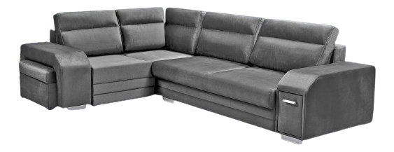 Rohová sedací souprava Alfredo (tmavě stříbrná) (L)