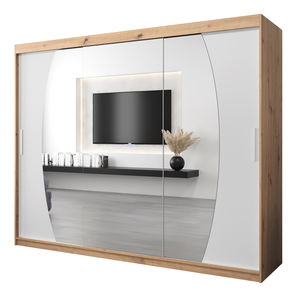Šatní skříň 250 cm Eclipse (dub artisan + bílá matná)