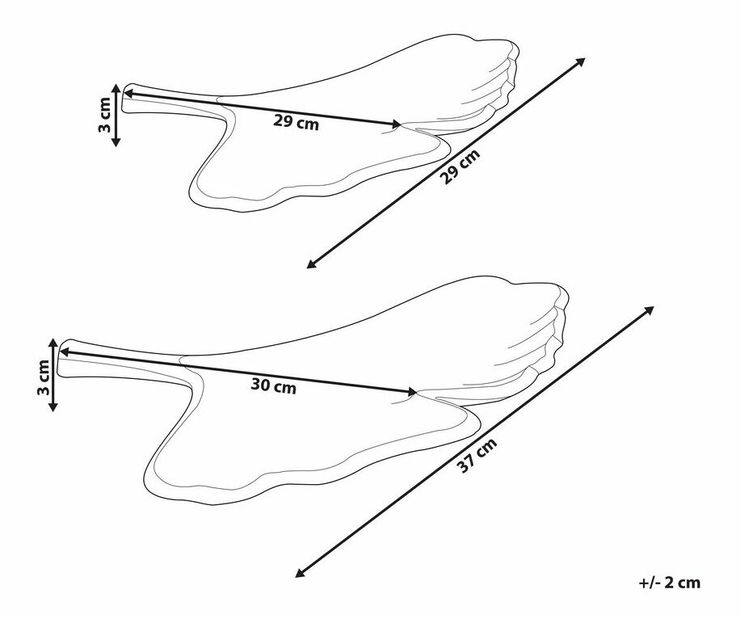 Set 2 ks podnosů Palza (stříbrná)