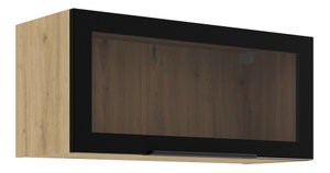 Vitrína do kuchyně Ariesa 80 GUS-36 MDF 1F (dub artisan + černá)