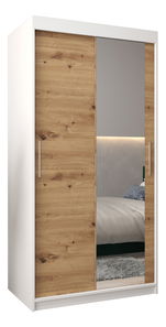 Šatní skříň 100 cm Toki 2 (Bílá matná + Dub artisan)