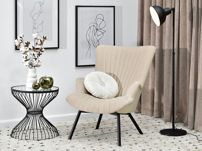 Designové křeslo Lanzaris (béžová + zlatá)