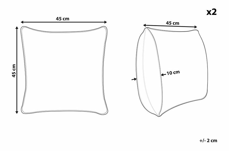 Sada 2 ozdobných polštářů 45 x 45 cm Fothe (vícebarevná)