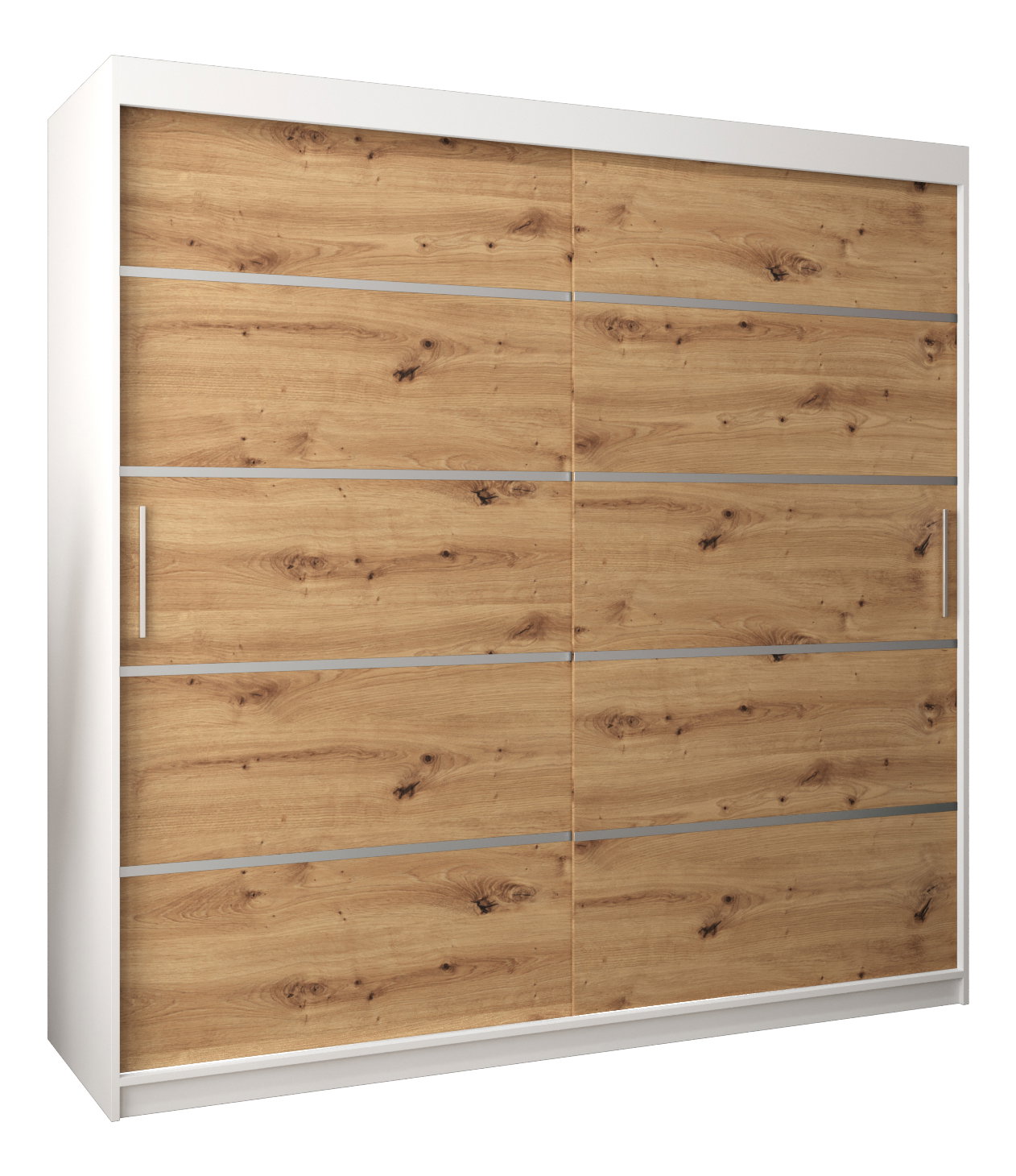 Šatní skříň 250 cm Verika 1 250 (bílá + dub artisan)