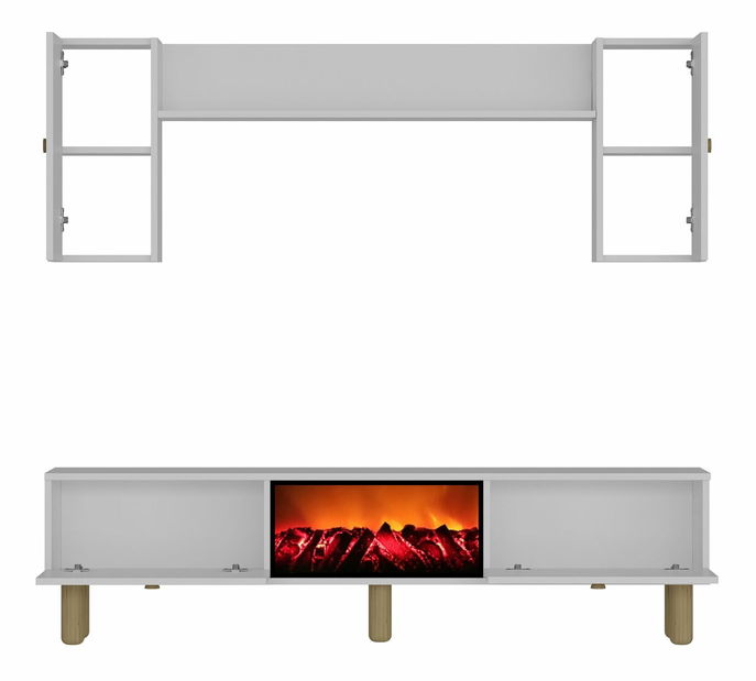 Obývací stěna s krbem Darino (antracit)