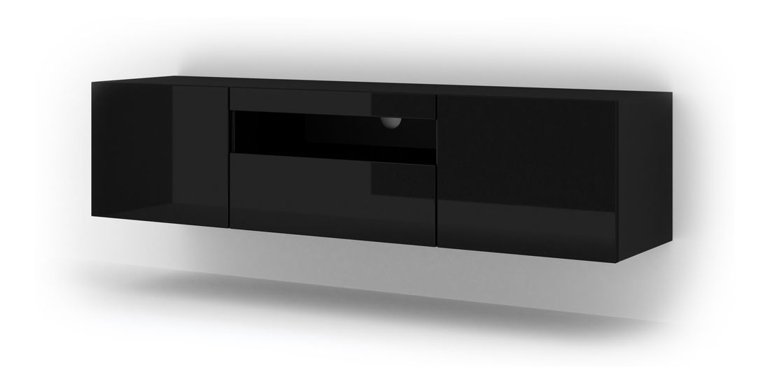 TV stolek/skříňka Aurinko 150 (lesklá černá)