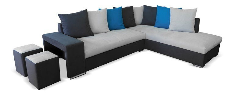 Rohová sedací souprava Jemen (tmavěšedá + světlešedá) (P)
