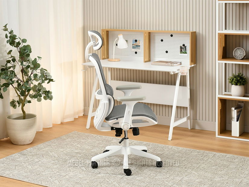 Kancelářské křeslo Ikergen (šedá + bílá)