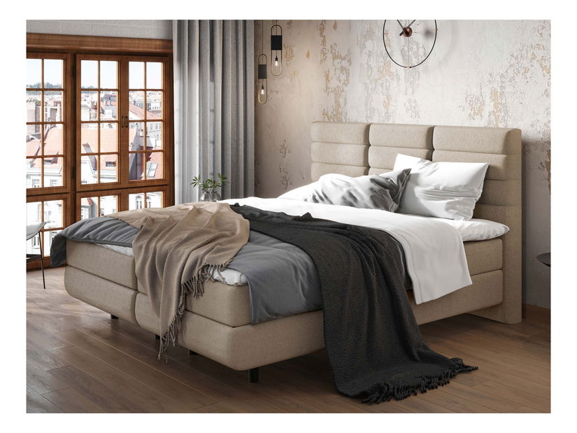 Manželská postel 180 cm Cereales (světlobéžová)