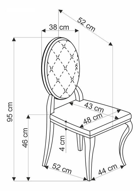 Jídelní židle Regino (černá + zlatá)