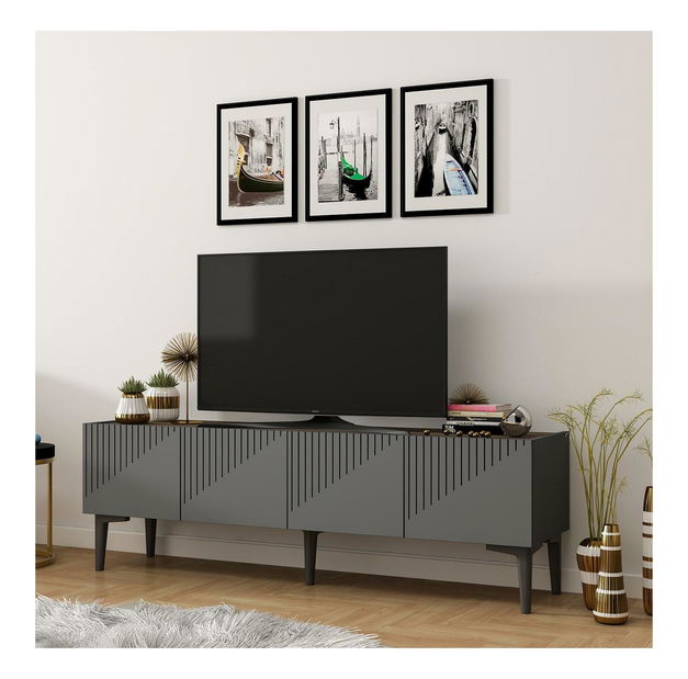 TV stolek/skříňka Tomune 4 (antracit + ořech)