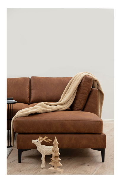 Rohová sedačka U Portobeno 1 (tmavě oranžová + černá)