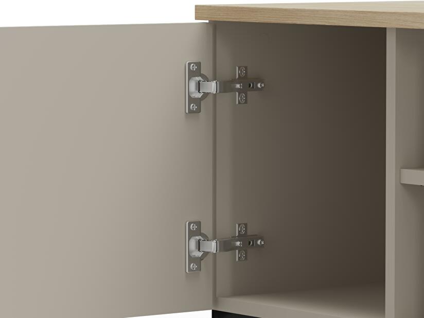 Botník (skříňka na boty) Demandaron (taupe + dub silverjack)