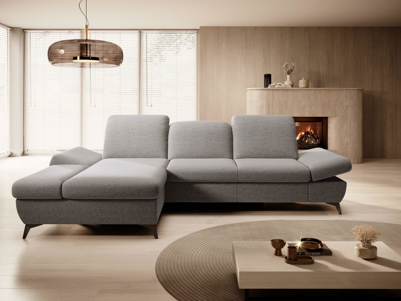 Rohová sedací souprava Harpie (světle šedá) (L)