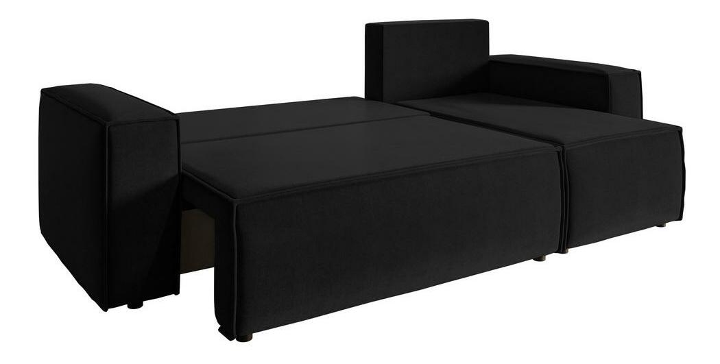 Rohová sedací souprava Copenhagen L (černá + černá)