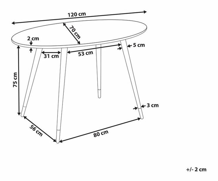 Jídelní stůl Guccino (bílý mramor) (pro 4 osoby)